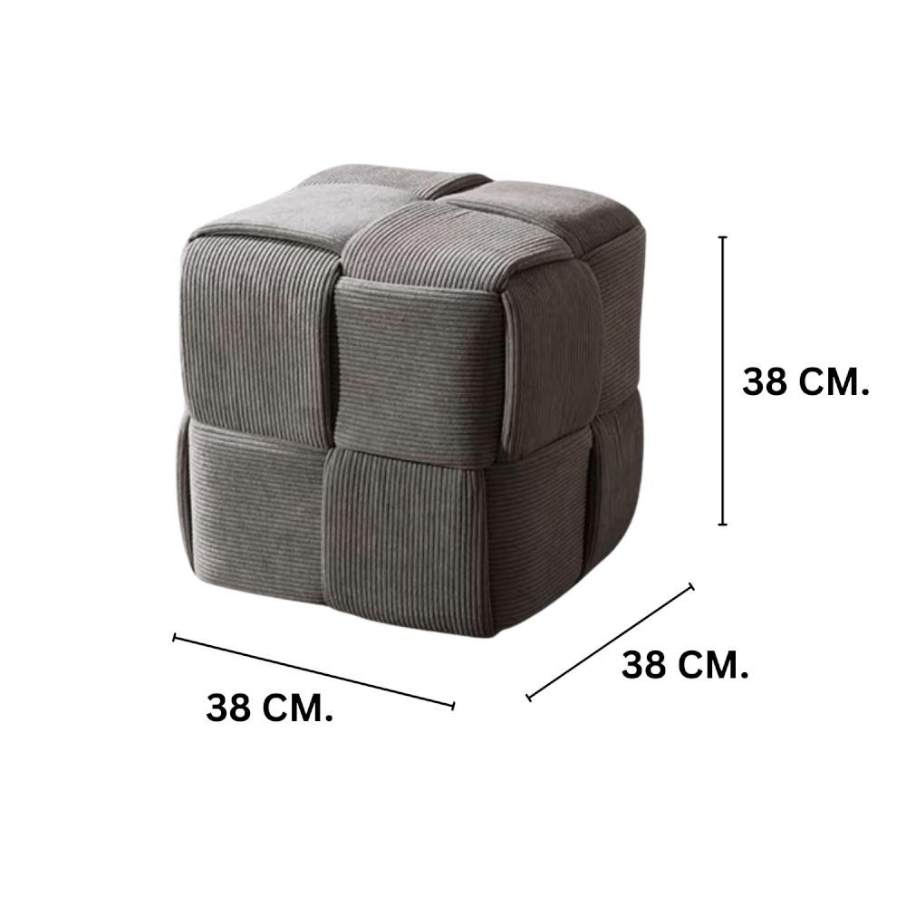 สตูลผ้าลูกฟูก MY DOLLS HOUSE COZY CUBE 38 ซม. สีเทา_1